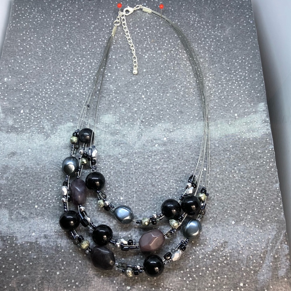 Black and Silver Tone Necklace